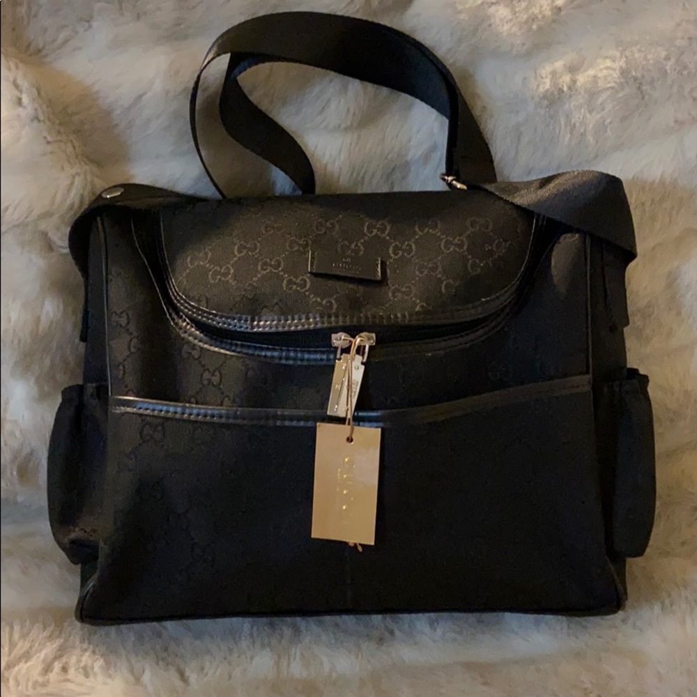 Black Gucci Diaper Bag